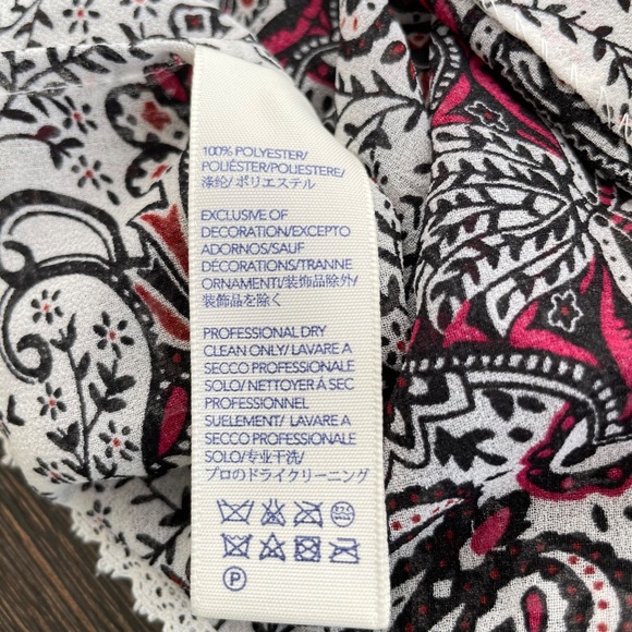 REBECCA MINKOFF Size Small Cold Shoulder White Black & Red Paisley Print Blouse - Picture 6 of 7